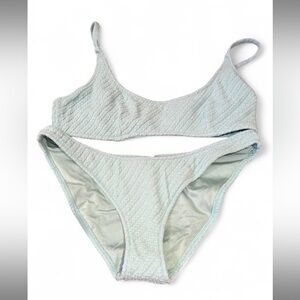 Triangl Swimwear Textured Bikini set in Soft Blue